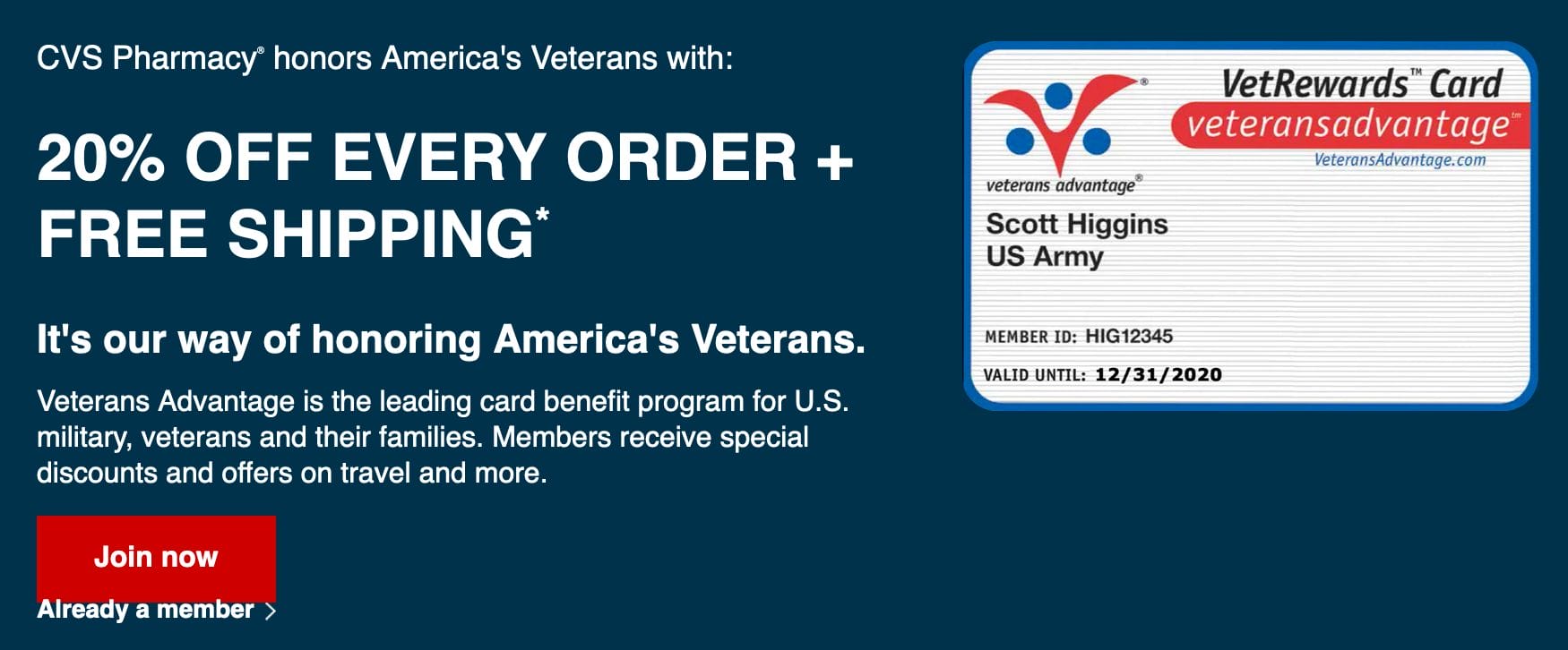 CVS Military Discount 20 Off Military Veterans Discount