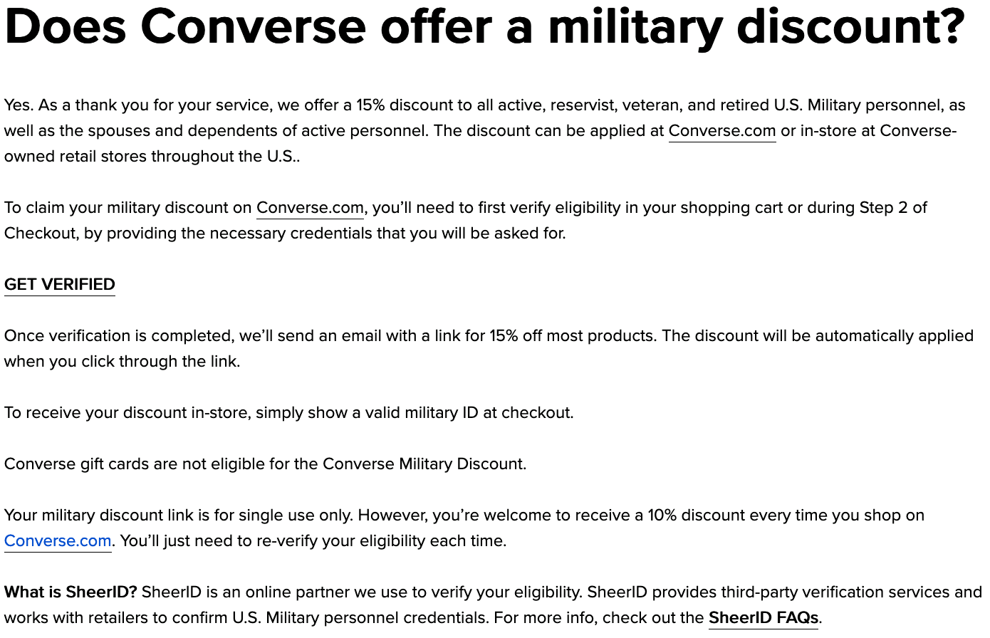 Converse Military Discount 15 Off Military Veterans Discount