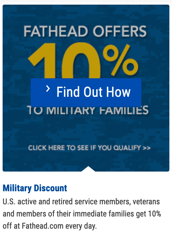 Fathead Military Discount 10 Off Military Veterans Discount