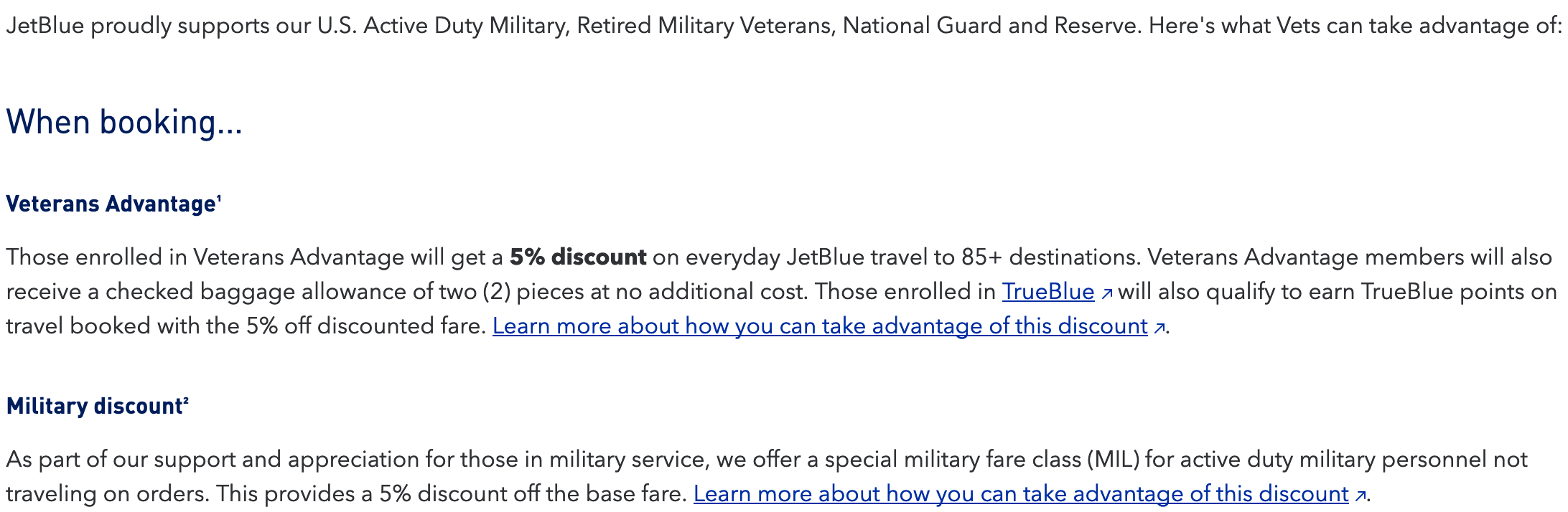 JetBlue Military Discount 5 Off Military Veterans Discount