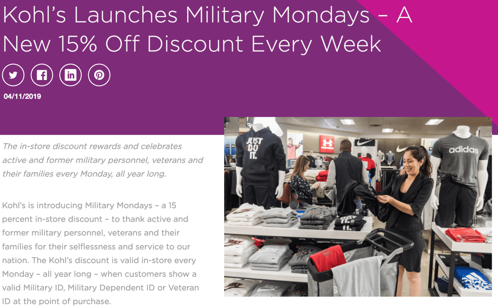 Kohl’s Military Discount 15 Off Military Veterans Discount