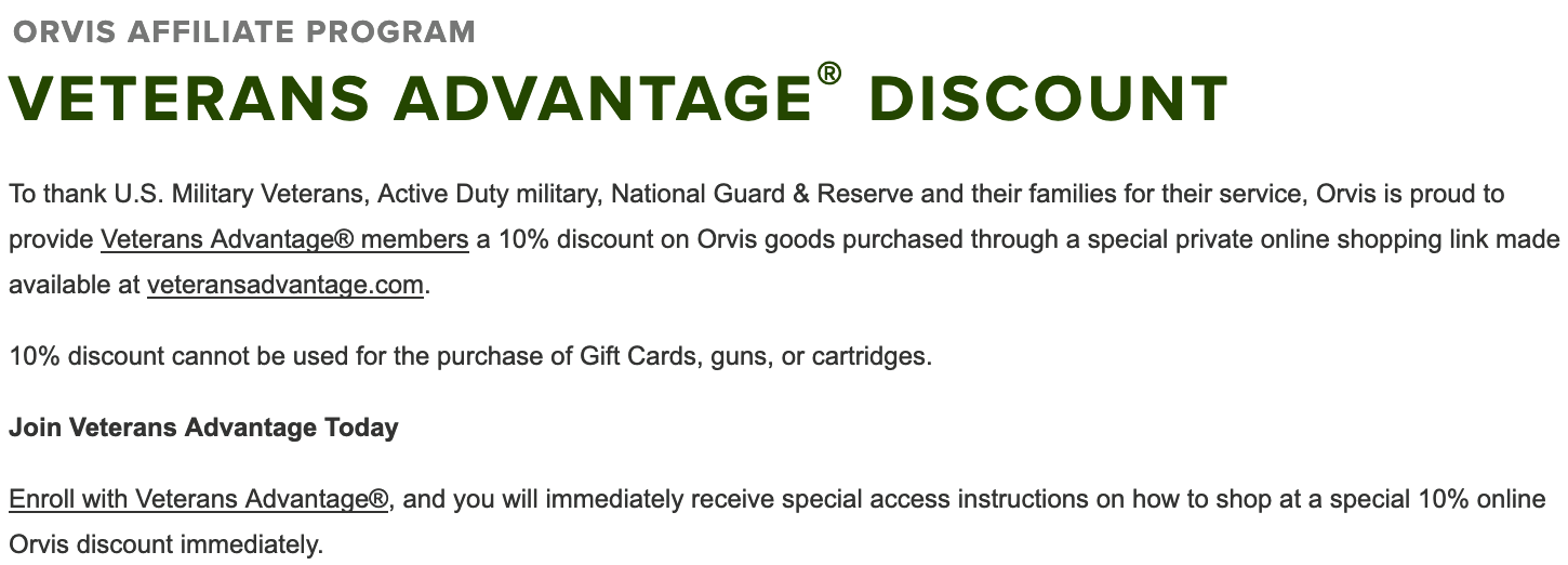 Orvis Military Discount 10 Off Military Veterans Discount