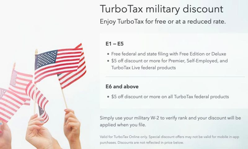 TurboTax Military Veteran Discounts